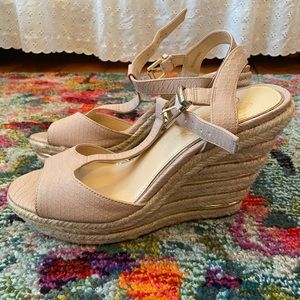 Tan wedge heels